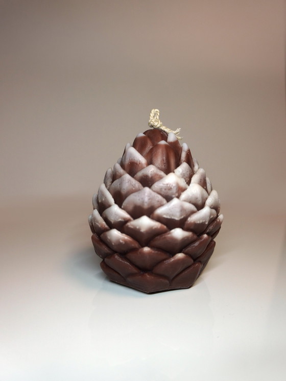 Image 1 of Set Of 2 Designer Candles - Pinecone Candle & Owl Candle. These Handcrafted Candles Are Made From Natural Soy And Coconut Wax.