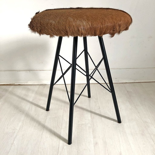 70'S Vintage Cowhide Stool