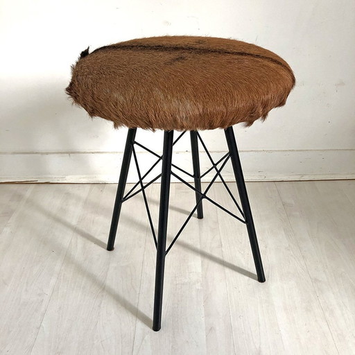 70'S Vintage Cowhide Stool