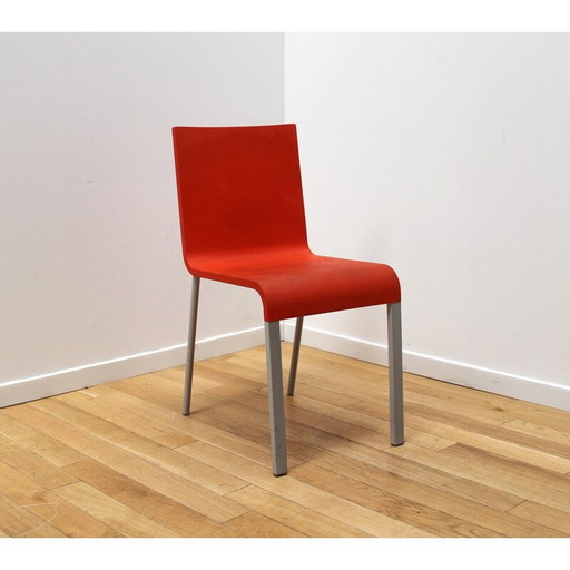 Vintage ".03" chairs in red plastic and metal by Martin Van Severen for Vitra