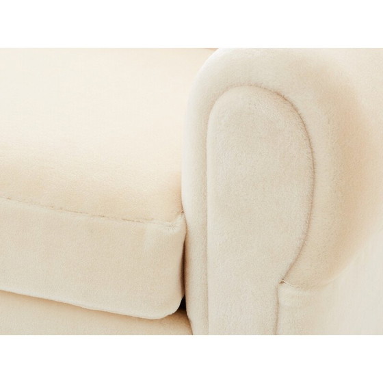 Image 1 of Vintage 3-seater sofa in mohair velvet by Jules Leleu for Edmond Honoré, 1940