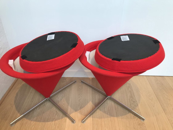 Image 1 of 8x Vitra Cone Stools by Verner Panton