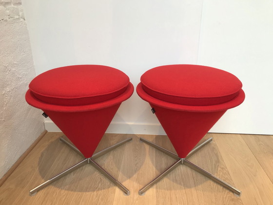 Image 1 of 8x Vitra Cone Stools by Verner Panton