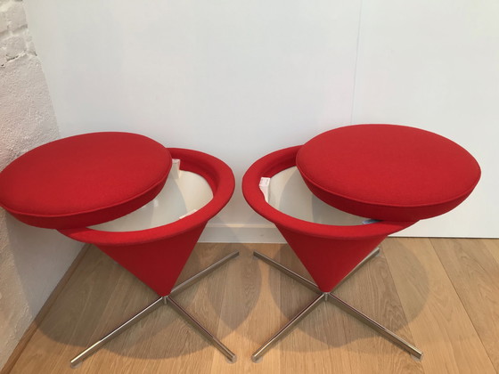 Image 1 of 8x Vitra Cone Stools by Verner Panton