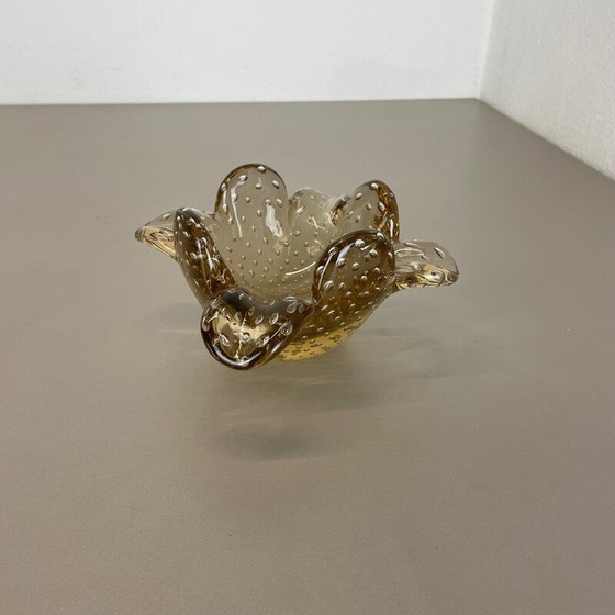 Image 1 of Vintage glass ashtray in Murano bubble glass by Barovier and Toso, Italy 1970s