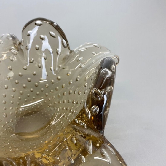 Image 1 of Vintage glass ashtray in Murano bubble glass by Barovier and Toso, Italy 1970s