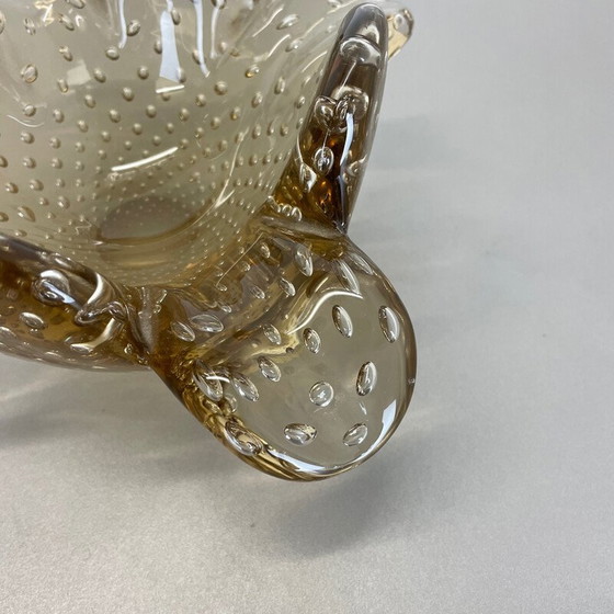 Image 1 of Vintage glass ashtray in Murano bubble glass by Barovier and Toso, Italy 1970s