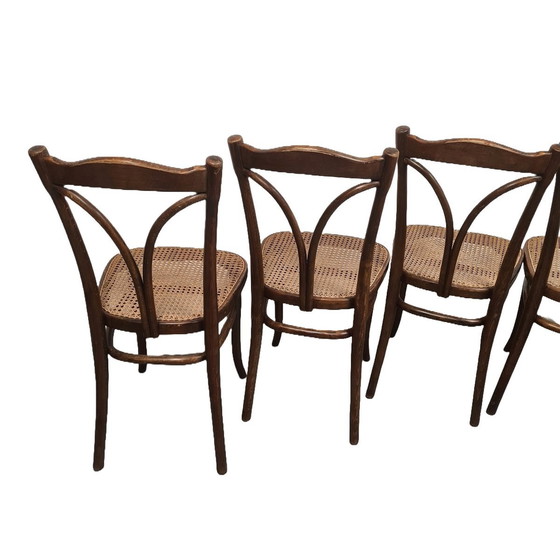 Image 1 of Thonet Dining Chairs With Webbing, From 1906