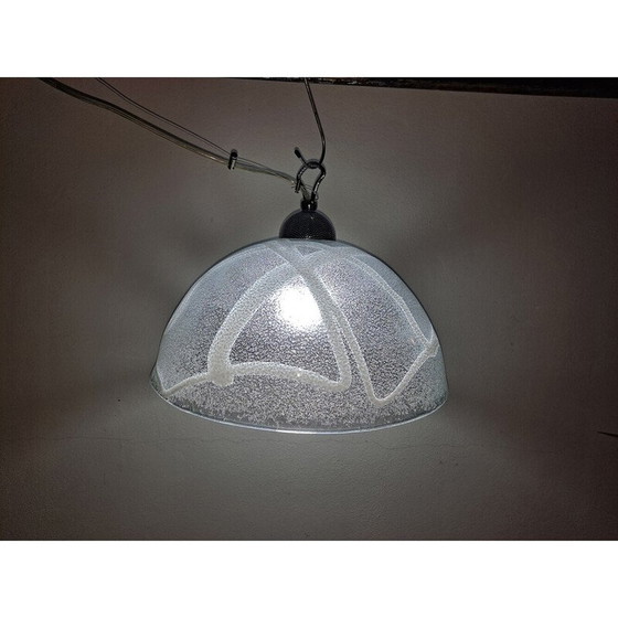 Image 1 of Vintage Murano white glass pendant lamp, 1970s