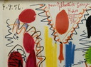 Pablo Picasso, "Lo studio di Cannes, 1956". Incorniciato. Litografia offset. Stampata su carta pregiata.