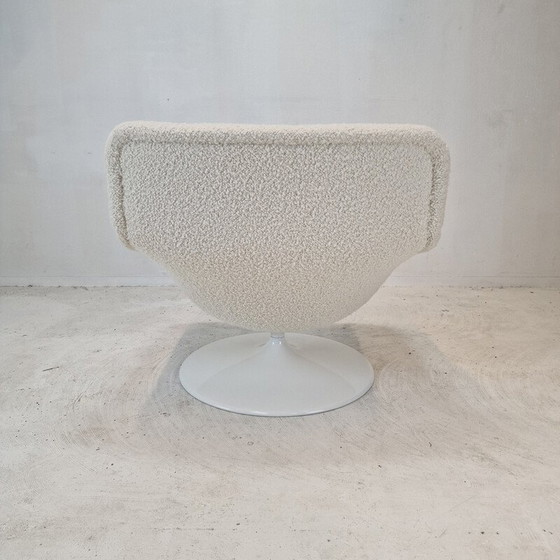 Image 1 of Poltrona vintage con pouf in legno e metallo di Geoffrey Harcourt per Artifort, 1970