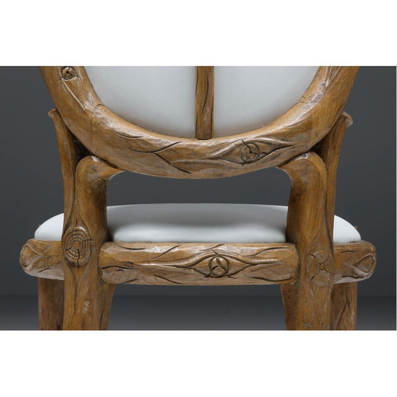 Image 1 of Sedia vintage in legno intagliata a mano, 1960