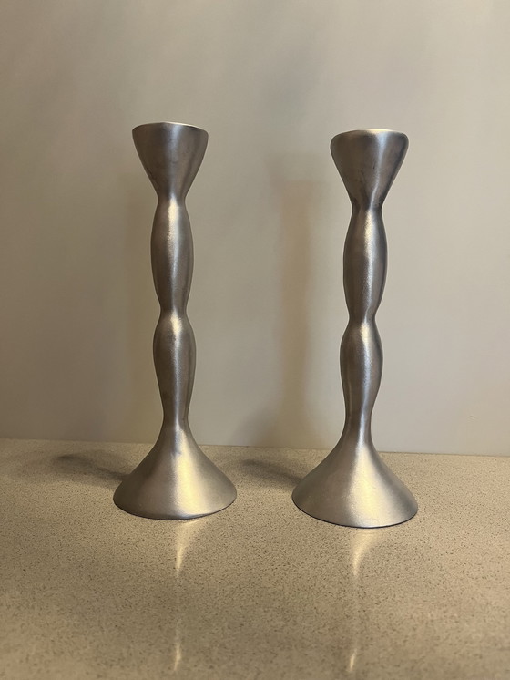 Image 1 of 2x Space Age candlesticks