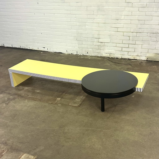 Memphis Wall Table By Antonia Astori In Yellow With Swivel Disc