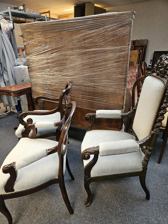 Image 1 of 3x Classic Chairs With 2 Cushions