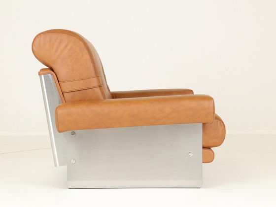 Image 1 of Lounge Chairs By Xavier Féal For Inox Industrie France, 1970S