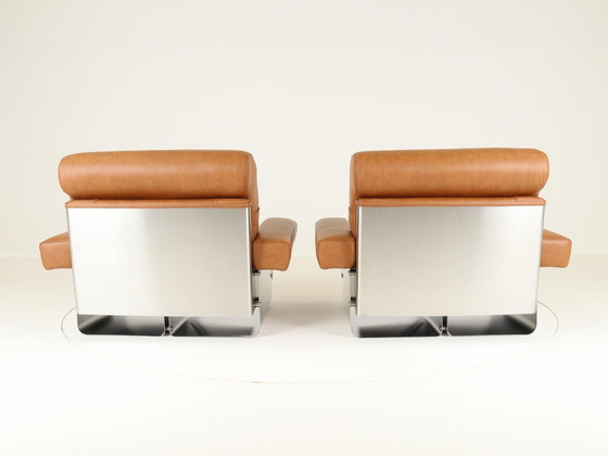 Image 1 of Lounge Chairs By Xavier Féal For Inox Industrie France, 1970S