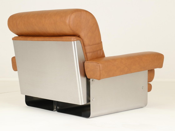 Image 1 of Lounge Chairs By Xavier Féal For Inox Industrie France, 1970S