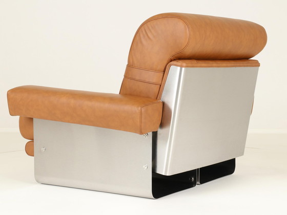 Image 1 of Lounge Chairs By Xavier Féal For Inox Industrie France, 1970S