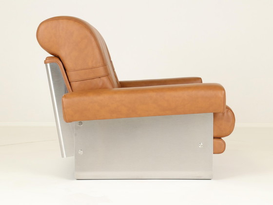 Image 1 of Lounge Chairs By Xavier Féal For Inox Industrie France, 1970S