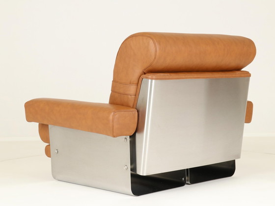 Image 1 of Lounge Chairs By Xavier Féal For Inox Industrie France, 1970S