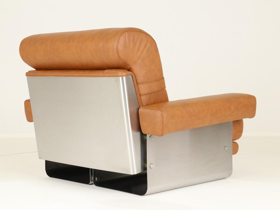 Image 1 of Lounge Chairs By Xavier Féal For Inox Industrie France, 1970S