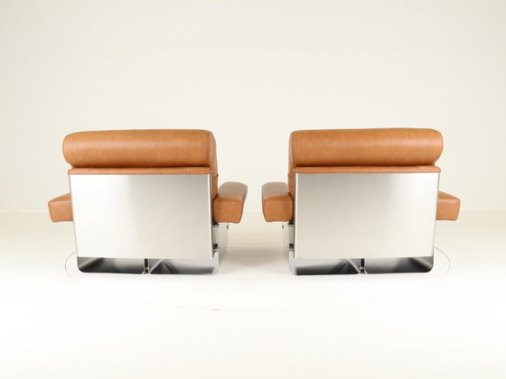 Image 1 of Lounge Chairs By Xavier Féal For Inox Industrie France, 1970S