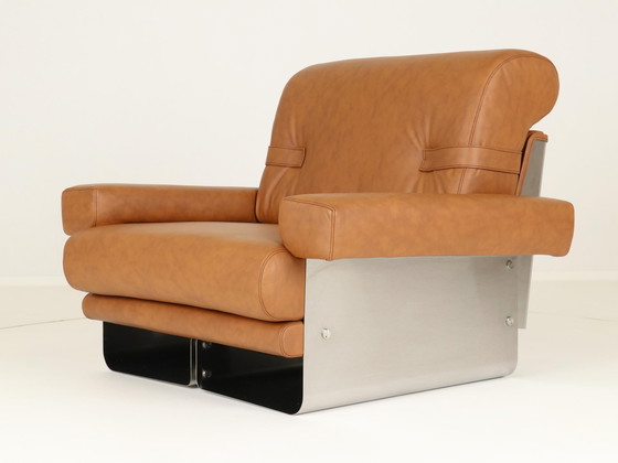 Image 1 of Lounge Chairs By Xavier Féal For Inox Industrie France, 1970S