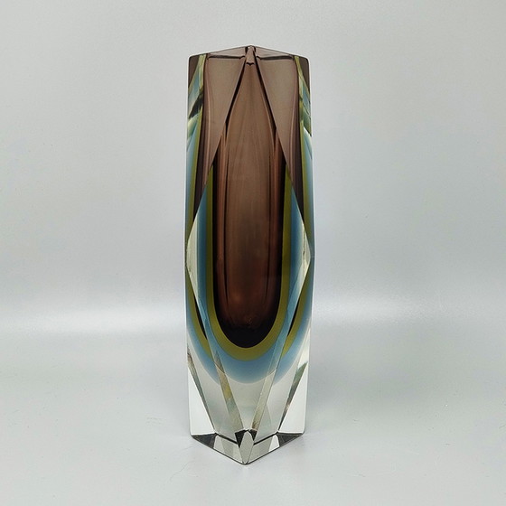 Image 1 of Vase étonnant des années 1960 en verre de Murano par Flavio Poli pour Seguso. Fabriqué en Italie