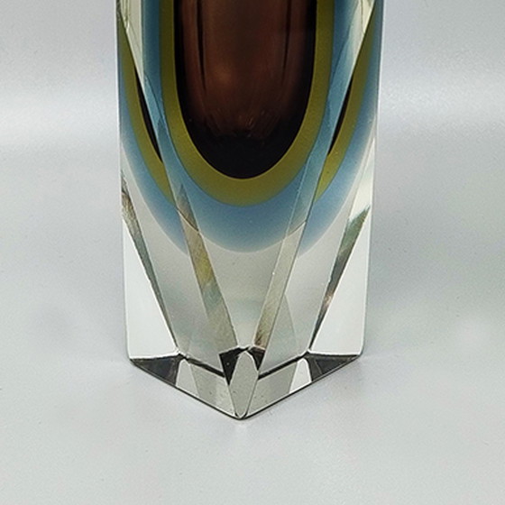 Image 1 of Vase étonnant des années 1960 en verre de Murano par Flavio Poli pour Seguso. Fabriqué en Italie