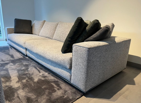 Image 1 of Minotti Hamilton Modular Corner Sofa In Fabric Pepper & Salt