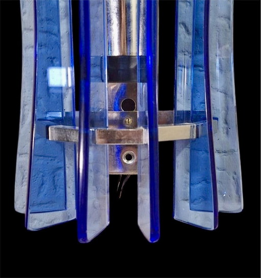 Veca Glass Wall Lighting Blue , 1970S