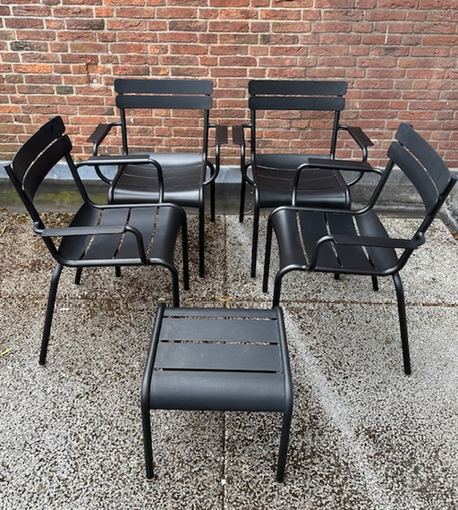 Fermob Luxembourg 4x chair + table