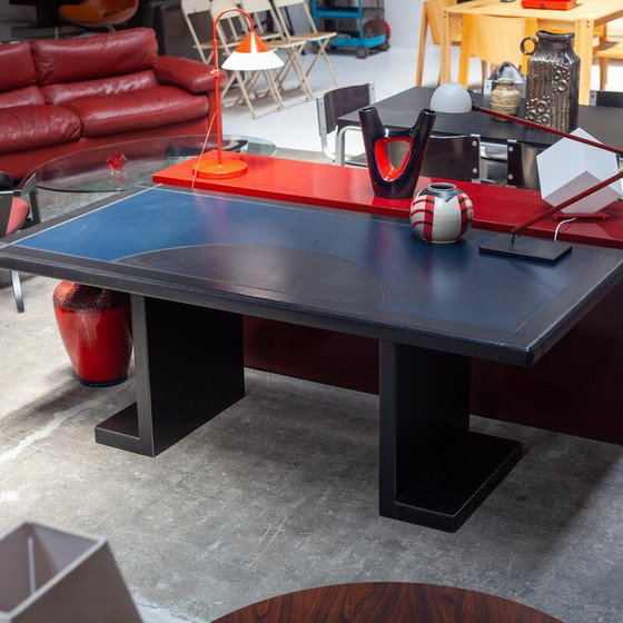 Image 1 of Vintage leather executive desk by Guido Faleschini for I4 Mariani, 1970