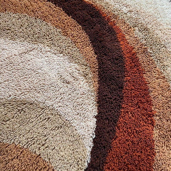 Image 1 of Vintage "Wave" High Pile Rya Rug by Prinstapijt Desso, Netherlands 1970s