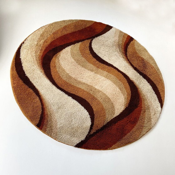 Image 1 of Vintage "Wave" High Pile Rya Rug by Prinstapijt Desso, Netherlands 1970s