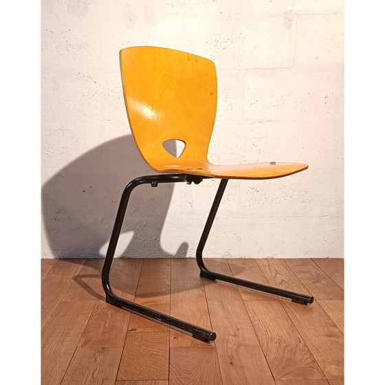 Image 1 of Vintage yellow canteen chair