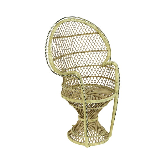 Image 1 of Sedia per bambola vintage Emanuelle, sedia a pavone, 40 cm
