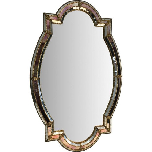 Specchio sfaccettato vintage con mosaico, 1970