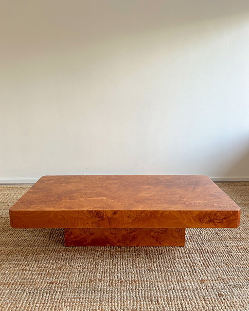 Burlwood Coffee Table Vintage