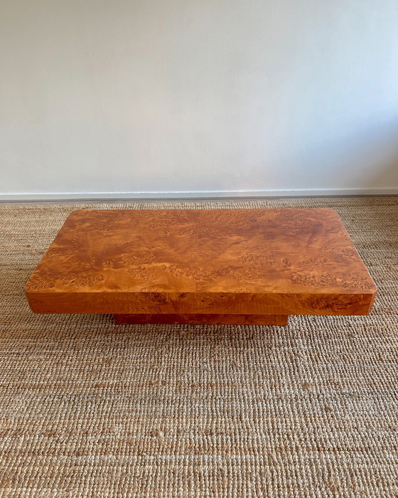 Image 1 of Burlwood Coffee Table Vintage