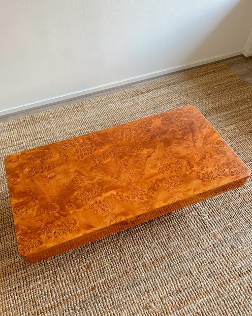 Burlwood Coffee Table Vintage