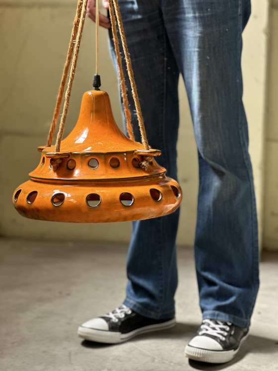 Image 1 of Lampe à lave vintage boho orange