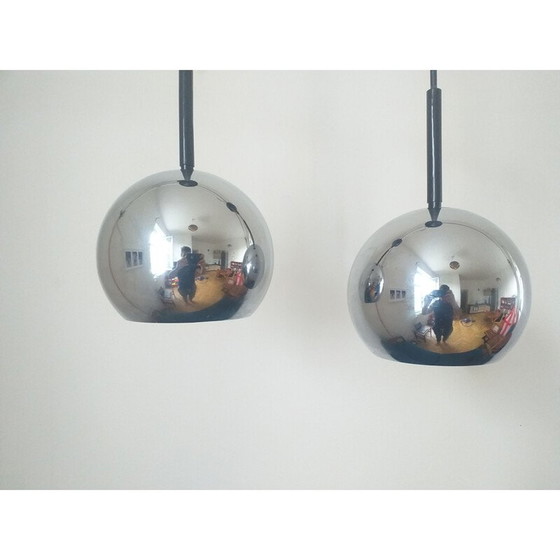 Image 1 of Pair of vintage pendant lamps by Motoko Ishii for Staff Leuchten, Germany 1970