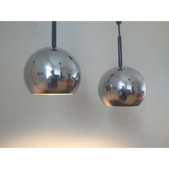 Image 1 of Pair of vintage pendant lamps by Motoko Ishii for Staff Leuchten, Germany 1970
