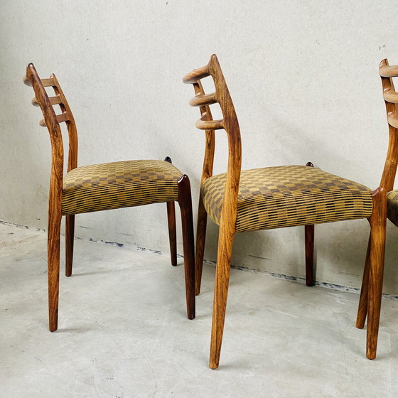 Image 1 of 4 x Chaises de salle à manger en bois de rose Niels O. Møller modèle 78 de J.L. Møller Möbelfabrik, Danemark 1962