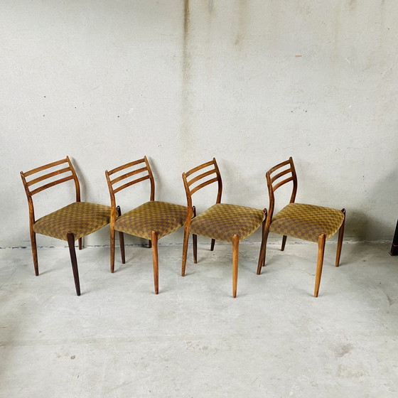 Image 1 of 4 x Niels O. Møller Rosewood Dining Chairs Model 78 from J.L. Møller Möbelfabrik, Denmark 1962