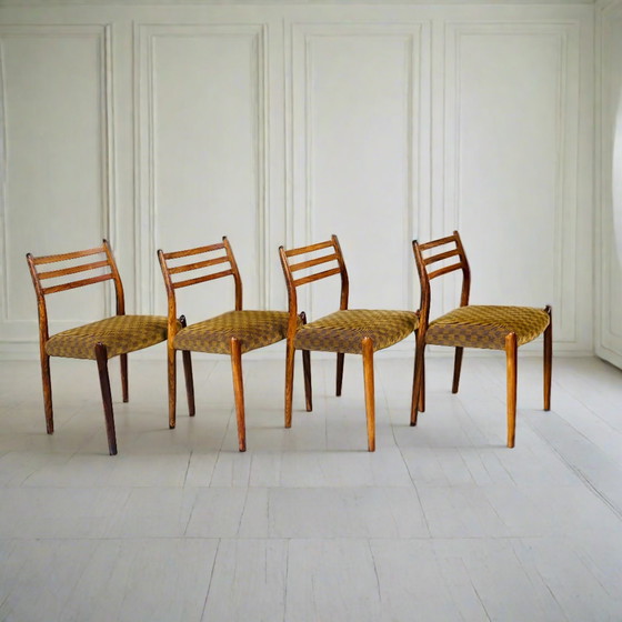 Image 1 of 4 x Chaises de salle à manger en bois de rose Niels O. Møller modèle 78 de J.L. Møller Möbelfabrik, Danemark 1962