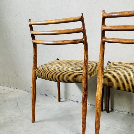 Image 1 of 4 x Chaises de salle à manger en bois de rose Niels O. Møller modèle 78 de J.L. Møller Möbelfabrik, Danemark 1962