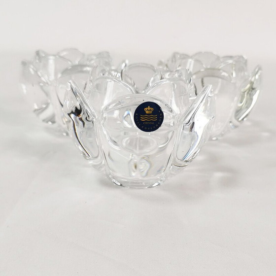 Image 1 of Set of 3 vintage crystal candle holders for Royal Copenhagen, Denmark 1980